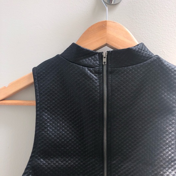 Faux Leather Mock Neck Top - Picture 4 of 4